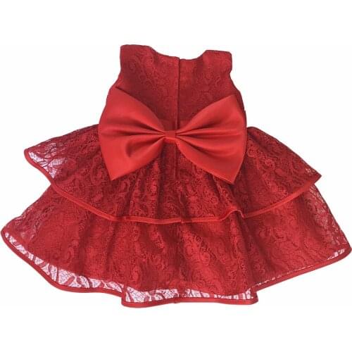 2020 new fashion childrens clothing Baby Princess Dress Lace Autumn Winter Bow Year-old Dress Hundred Days Photography