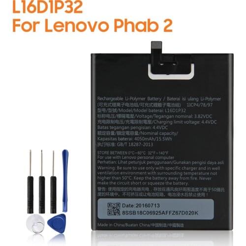 Original Replacement Battery L16D1P32 For Lenovo Phab2 Phab 2 670Y PB2-650 PB2-670M PB2-670Y PB2-650M PB2-670N PB2 670N 4050mAh