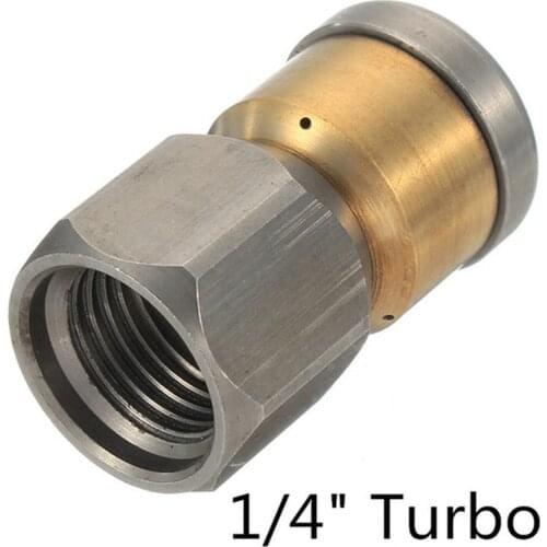 Durable 4000PSI Sewer Jetter Nozzle G1/4" Button Nose Pressure Drain Hose Pipe Tap Spray Nozzle For Car Home Pipe Cleaning