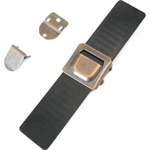 Adjustable waistband hook and bar for womens trousers and skirt brass material 4 part color in red bronze with plastic band