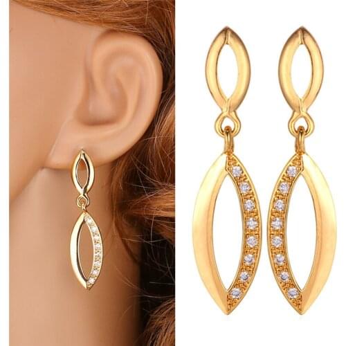 Kpop Drop Earring Fashion Jewelry Eye Asymmetry Mask yellow Gold/Silver Color AAA+ Cubic Zirconia Gift Earrings For Women E208