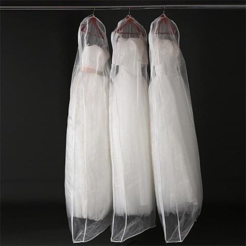 Mesh Yarn Tulle Bridal Wedding Dress Dust Cover Dress Protective Cover Reusable Dustproof Mesh Clothes Dust Cover for Home