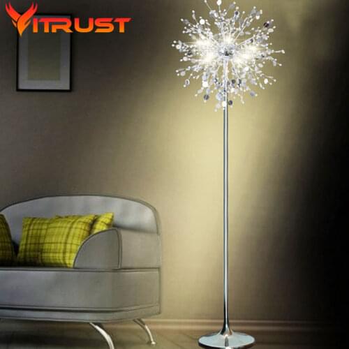 Lampadaire de salon Modern crystal standing lamps Stainless steel led floor lamps for living room moderno lamparas de pie