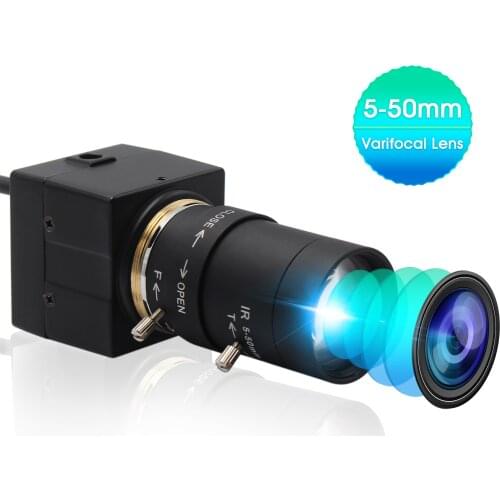 1080P Webcam 2.8-12/5-50mm Varifocus CS lens CMOS OV2710 USB Web Camera Chamber for Windows Linux Mac Computer PC Laptops