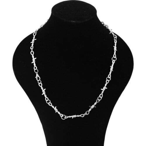 WOWTIGER Fashion Hip-hop Gothic Punk alloy thorns chain necklaces for women and men Brambles necklace Jewelry gifts