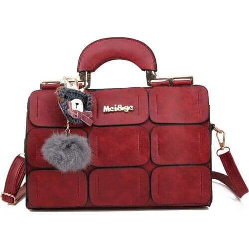 Fashion Lattice Boston Women Shoulder Bag Tassel PU Leather Crossbody Bag Female Messenger Bag Luxury Handbag Purse Day Clutches