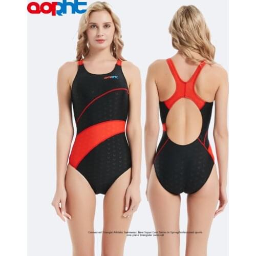 Women One Piece Professional Sport Racing Training SwimWear Triangle Waterproof Plus Size Bodybuilding Bathing Beach SwimSuit
