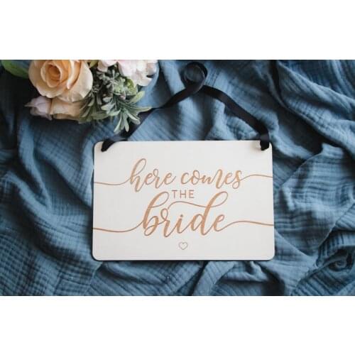 Ring Bearer Sign ,Engraved Here comes the bride Sign, ring security sign, wedding decorations Custom Wedding Gifts