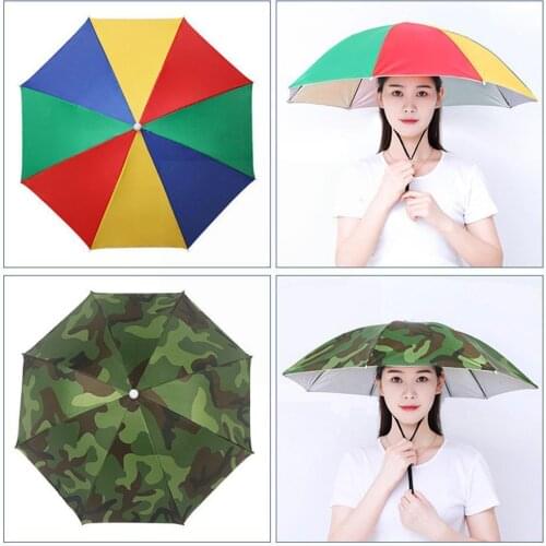 Outdoor Fishing Umbrella Hat Large Foldable Hiking Hat Head-mounted Outdoor Gear Accessories Parasol Fishing Fishing Campin I9U2