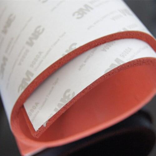 1/2/3/4/5mm Adhesive Silione Foam Rubber Sheet 500*500mm Closed Cell Silicon Sponge Sheet High Temps Resist Red Mat