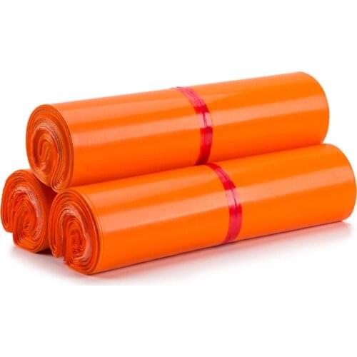 100Pcs Orange Courier Mailer Bag Packaging Poly Package Plastic Self-Adhesive Mailing Express Bag Envelope Postal Pouches