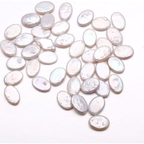 11-16mm Egg-Shaped Pearl Natural Freshwater White Beads For Jewelry Making DIY Accessories