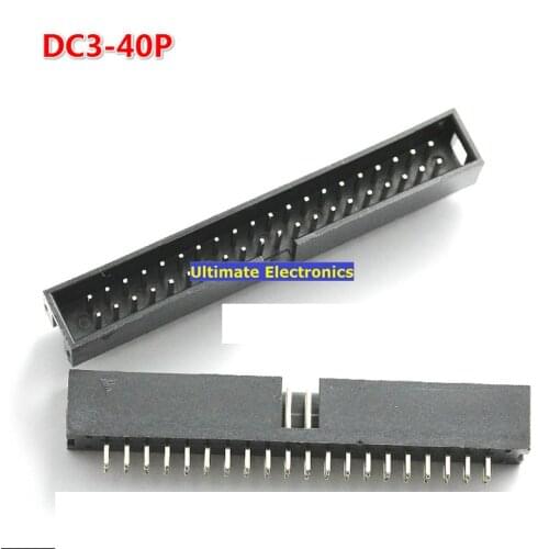 20pcs DC3 40P DC3-40P 2.54mm Socket Header Connector ISP Male Double-spaced Straight IDC Socket Box