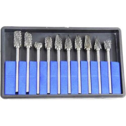 3x6 electric grinder accessories set tungsten steel grinding head diameter 6mm carbide rotary burrs 3mm handle double groove