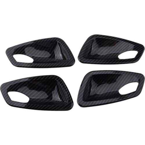 4pcs Carbon Fiber Style Inner Interior Door Handle Bowl Cup Cavity Cover Trim Fit for BMW 3 Series E90 Sedan 2005 2006-2011 2012