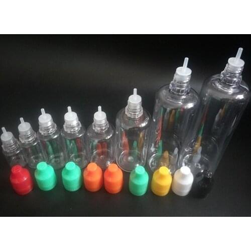 5ml 10ml 15ml 20ml 30ml 50ml 60ml 100ml 120ml Empty Dropper Bottles PET Ejuice Childproof Tamper Evident E liquid Bottles