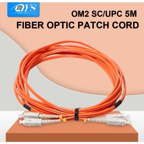 5PCS SC-SC OM2 Fiber Cable 50/125um Multimode Duplex SC Fiber Optic Patch Cord Optical Jumper 5M