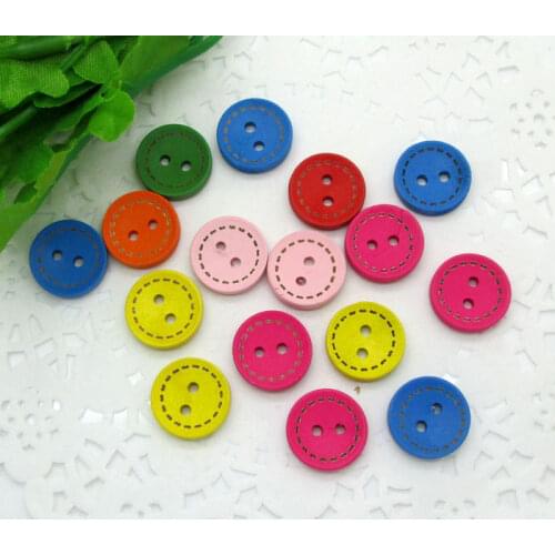 50Pcs Mixed Wood Round Sewing Buttons For Kids Clothes Scrapbooking Decorative Botones Handicraft DIY Accessories10