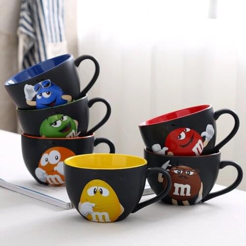 600ml Genuine American M Chocolate Beans Mugs Ceramics tea Cups Coffee Mugs Milk Mugs Breakfast Cup watrer Bottle Christmas Gift