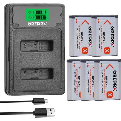 3.7V 6.88Wh NP-BX1 NPBX1 NP BX1 Battery + Charger with Type-c for Sony ZV-1 DSC- RX100 M3 M2 RX1R WX300 HX300 HX400 HX50 HX60