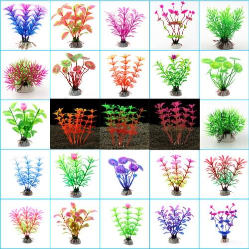 Aquarium Fish Tank Artificial Plants Fake Water Weeds Ornament Plastic Simulation Green Colorful Grass Aquatic Plant Decoration