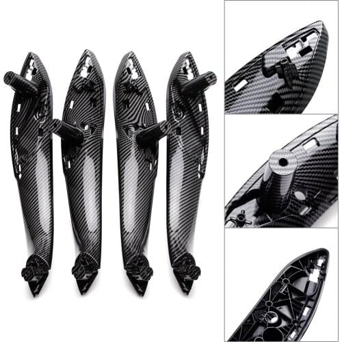 Carbon Fiber Style Car Inner Door Pull Handle Trim Cover Panel For BMW F30 3Series F35 F80 2013 2014 2015 2016 2017 2018 ABS