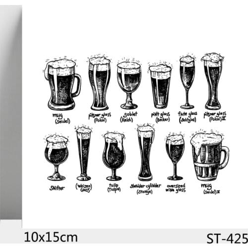 AZSG Full Beer-glass Clear Stamps/Seals For DIY Scrapbooking/Card Making/Album Decorative Silicone Stamp Crafts