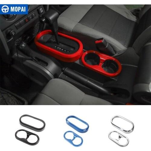 MOPAI Car Gear Shift Knob Cover for Jeep Wrangler JK Car Cup Holder Decor Accessories for Jeep Wrangler JK 2007 2008 2009 2010