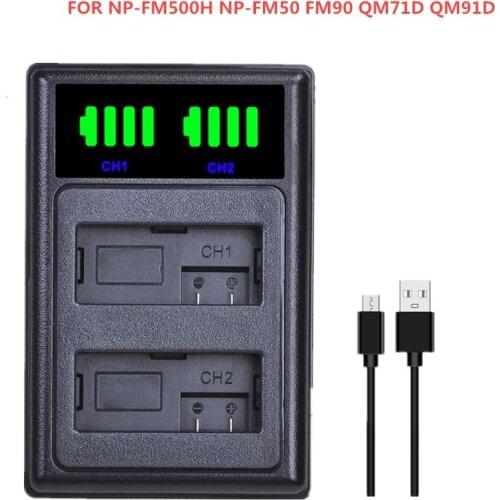 LCD Digital Battery Charger For Sony NP-FM500H NP-FM70 NP-FM90 BC-VM50 NP-F550 NP-F750 NP-FM50 QM71D QM91D BC-VM10 BC-VM50