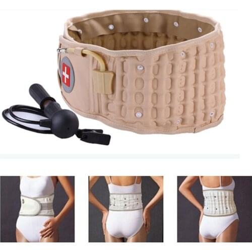 Physiotherapy Spine Protector Air Lumbar Traction Belt Physio Decompression Magnet Therapy Back Waist Brace Support Cushion