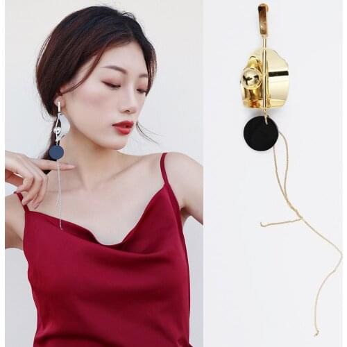 Ins Popular Long Style Earring Special Design Chains & Tassel Luxury Silver Color Fashion Women Earring Jewelry Gift