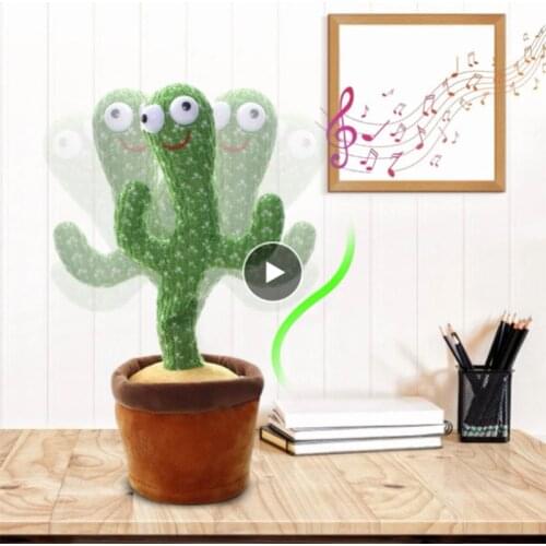 Dancing Cactus Plush Toy Singing 60 English Songs Electronic Shake Soft Plush Doll Cactus Toys For Kids Early Education Toy