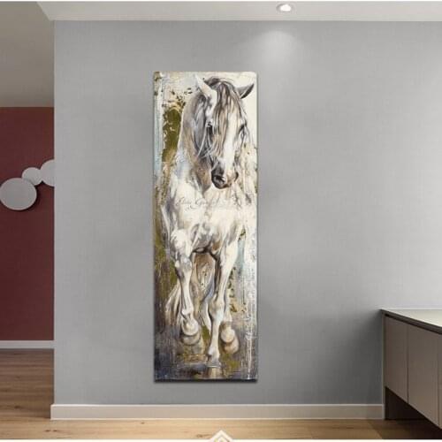 Horse Paintings Modern Wall Art Pictures for Living Room Decoration Animal Poster Prints Vintage Decorative Pictures Unframed