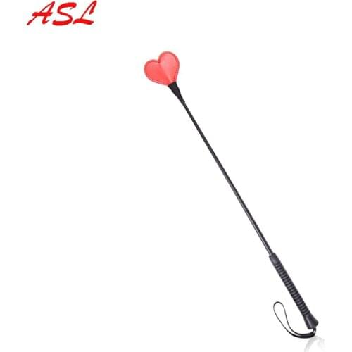 Sexy Spanking Whip Red PU Leather Heart Shape Horse Paddle Whip Handle Lash Fetish Flogger Whip Adult Sex Products Sex Toys