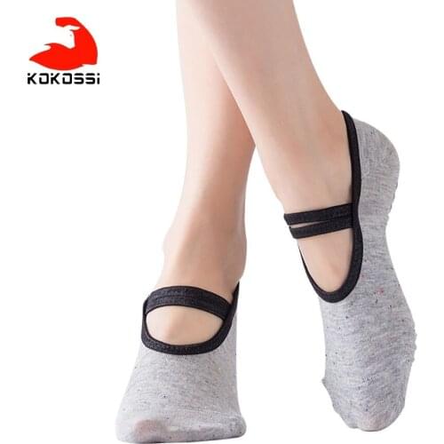 KoKossi 1 Pair Lace Yoga Socks Comfortable Pilates Fitness Socks Non-slip Wear-resistant Cotton Sports Socks Ladies Woman Soft