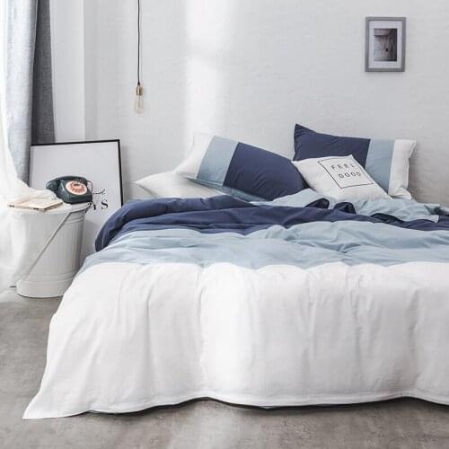 Blue White Bedding Sets 100%Cotton Bed Sheet Twin Queen King Size Bed Set Bedlinen Duvet Adults Kids Set Cover For