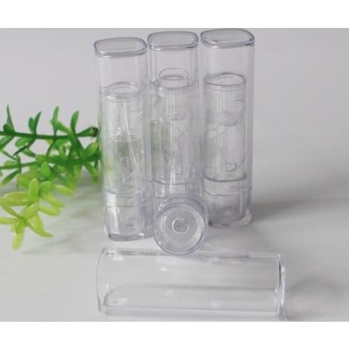 100pcs square sample lipstick tube / plastic transparent lipstick empty tube / 12.1mm inner cup size cosmetic packaging