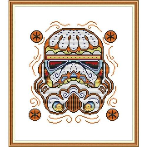 Mask Cross Stitch Patterns Print Canvas for Embroidery Kit Count Cross Stitches Needlework Aida 14CT 11CT DMC DIY Handmade Art