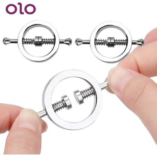 OLO 1 Pair Metal Nipple Clips Adjustable Nipple Stimulator Torture Play Clamps Sex Toys Adult Games Sex Slave Restraints