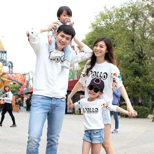 Cute Mom and Son Matching Clothes Korean Style Family Fall Matching Clothes Outfits Couple Dad and Son Camiseta Tracksuit AE50FC