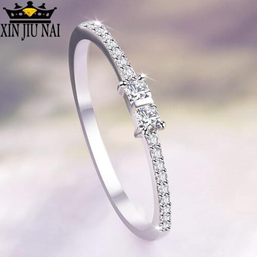 Mini eleganceS925 silver zircon simple sweet student jewelry accessories bow ring Austrian diamond courtesy Be engaged ring
