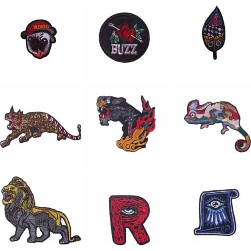 Fashion Animal Iron on Patches For Clothes Embroidered Patches For Clothing Accessories Applique Decor Embroidery Patch Sewing