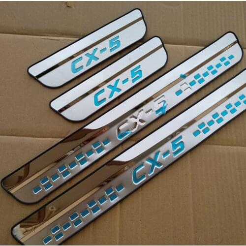 Stainless steel Scuff Plate Door Sill Welcome Pedal For Mazda CX-5 CX5 2017 2018 Car Styling Accessories 4PCS