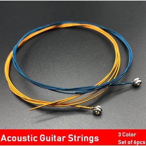 6pcs/Set Rainbow Colorful Guitar Strings E-A for Acoustic Folk Guitar Classic Guitar Multi Color Guitar Accessories Dropship