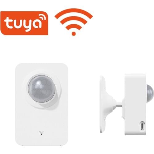 Tuya WiFi Smart PIR Motion Sensor USB Power Wireless Infrared Detector Security Burglar Alarm Sensor Smart life Tuya APP Control