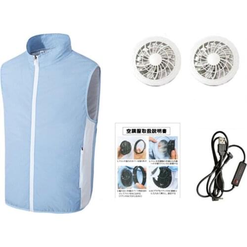 USB Fan Cooling Vest Men Women Air Conditioning Cool Coat Work Outdoors Quick Cooling Vest Jacket USB Charing Waistcoat CSV