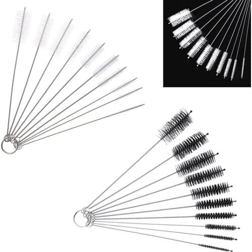 10pcs New Strip Type Cleaner Bottle Tube Pipe Small Long Handle Cleaning Brushes With A Detachable Key Ring