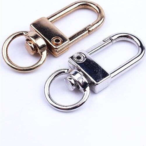 10pcs Gold Split Key Metal door buckle Ring Swivel Lobster Clasp Chains DIY Jewelry Making Findings Wholesale