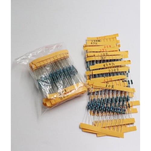 300Pcs 10 -1M Ohm 1/4w Resistance 1% Metal Film Resistor Assortment Kit Set 30Kinds*10pcs=300PCS Free Shipping