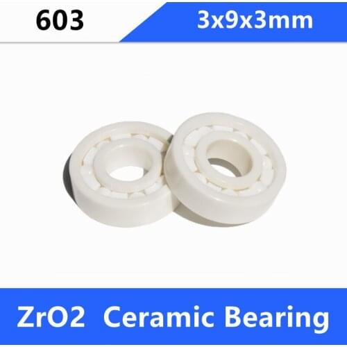 4/10pcs 603 ZrO2 full Ceramic bearing 3x9x3 mm Zirconia Ceramic deep groove ball bearings 3*9*3
